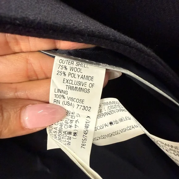 Zara navy coat with studded sleeves seen on gossip girl - Picture 14 of 15